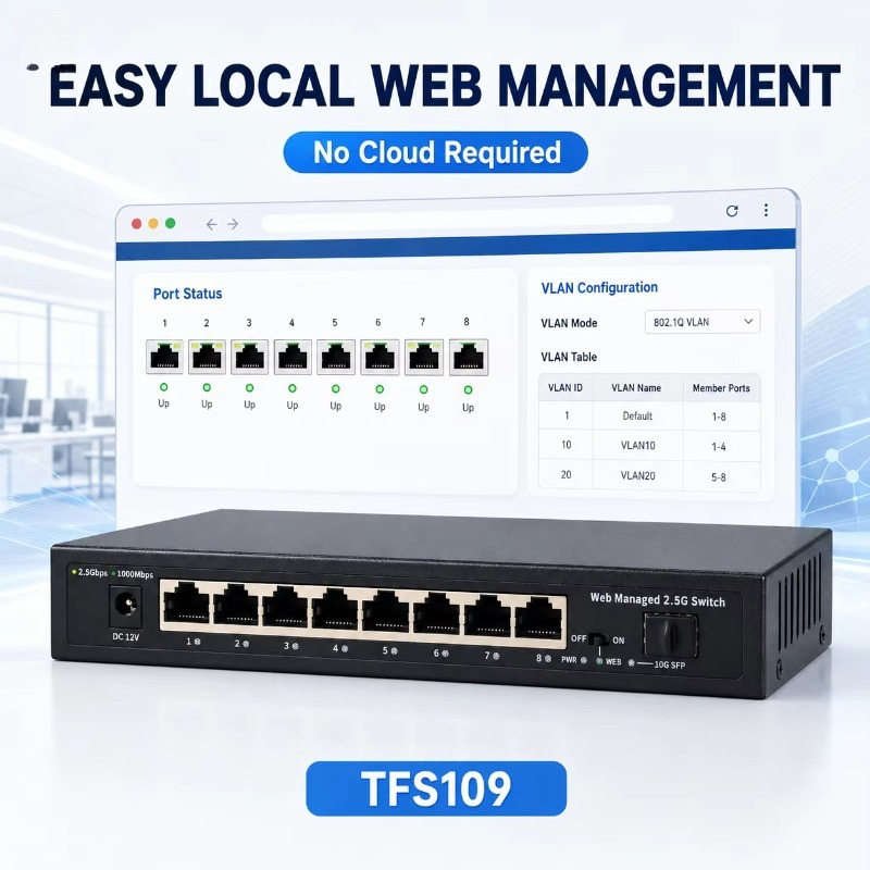 Sakelar Jaringan 8 Port 2,5Gb  - Sfp+ 10G Managed Switch 8 Port ulasan dan harga