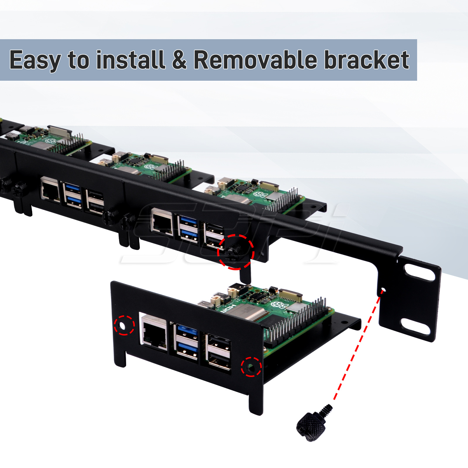 52Pi Dudukan Rak 1U Dapat Dile - Deskpi Super6C ulasan dan harga